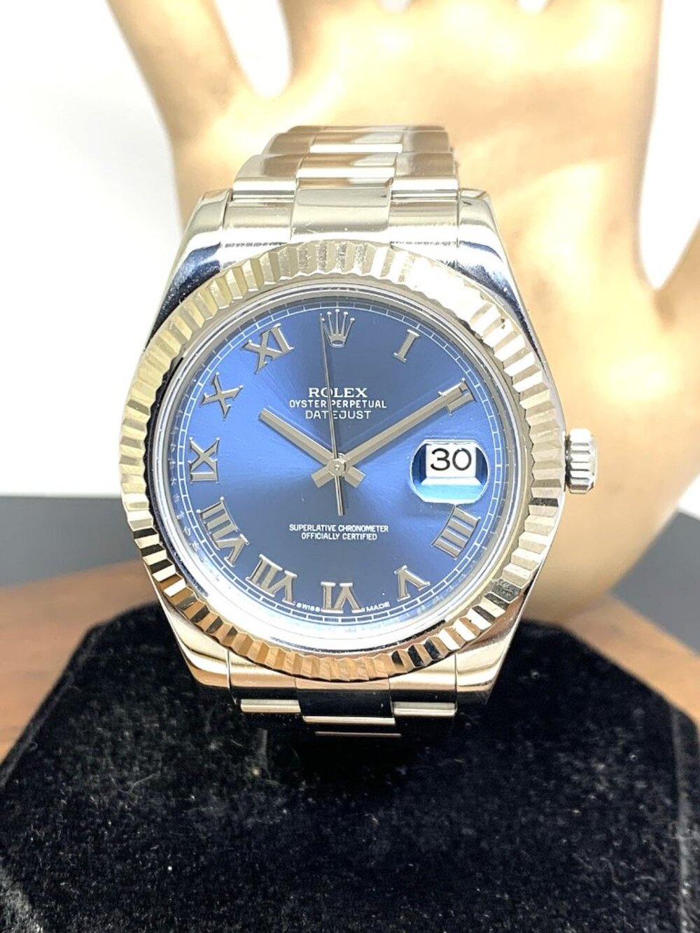 Rolex Datejust 116334 Men's Watch Swiss Automatic Blue Roman Dial Steel 41mm